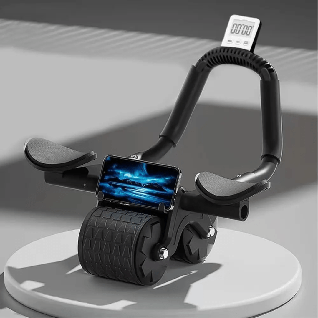Ab wheel with elbow support for core abs training