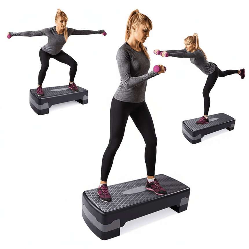 2 levels adjustable stepper for cardio and fitness training