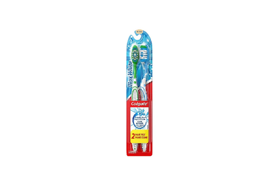 Colgate Max White Medium Twin Pack Toothbrush