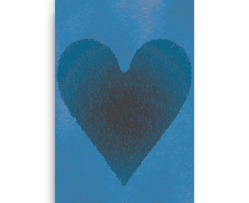 Azure Heart 2 Digital Print Canvas