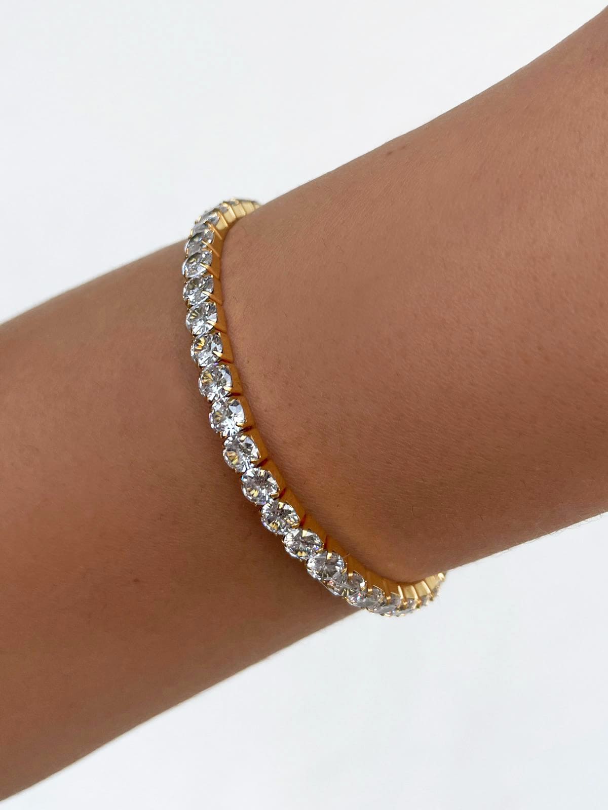 Tennis Sparkle Gold Set - 1 Bracelet, 1 Detachable Earrings