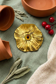 Surrealist Gold Eye Flower Brooch Petit Détail Lebanon