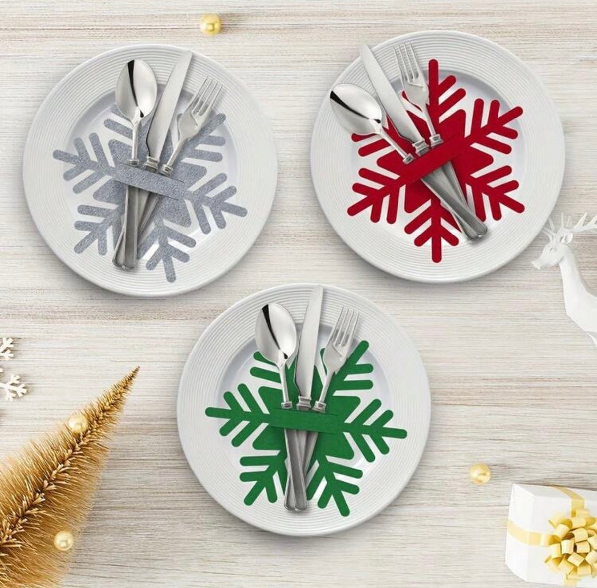 Snowflake Utensil Holders (13x15cm) - 1 Piece christmas decoration Snowflake Utensil Holders (13x15cm) - 1 Piece Snowflake Utensil Holders (13x15cm) - 1 Piece Dream G Store