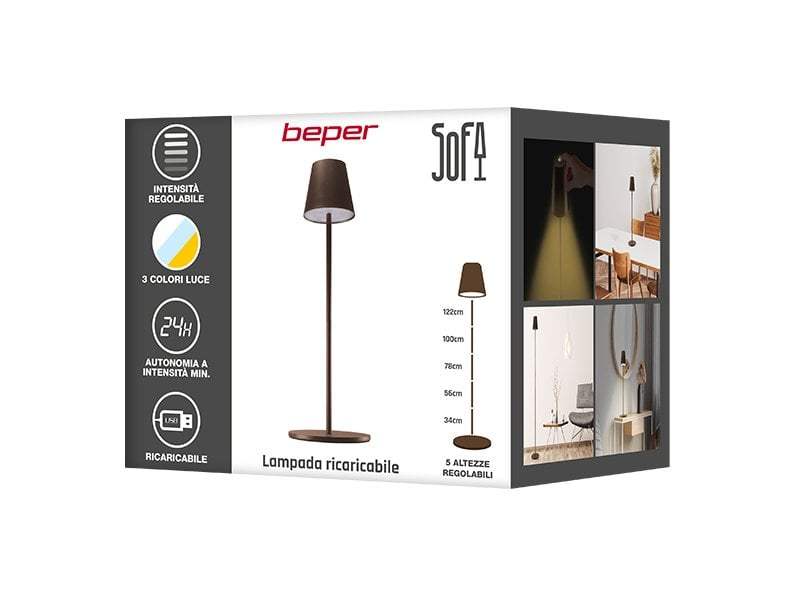 Beper Desk Rechargeable Table Lamp Rust