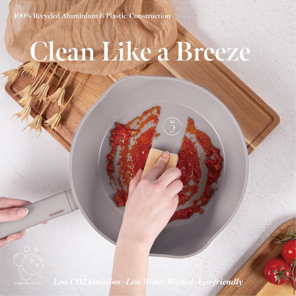 Deep Fry Pan in Taupe 28 cm