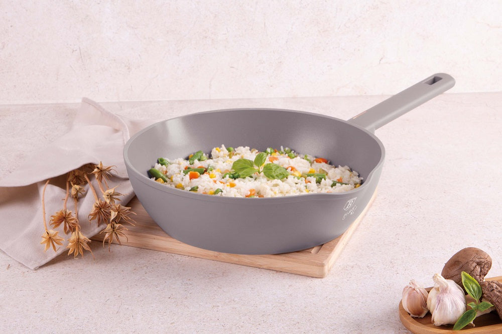 Deep Fry Pan in Taupe 28 cm