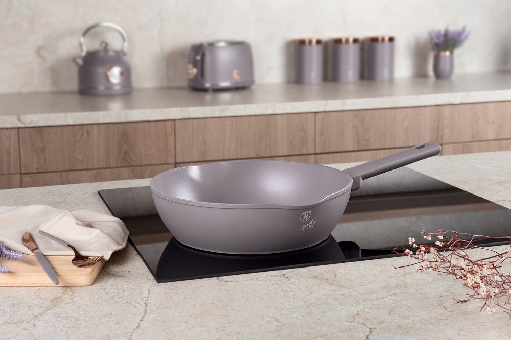 Deep Fry Pan in Taupe 28 cm