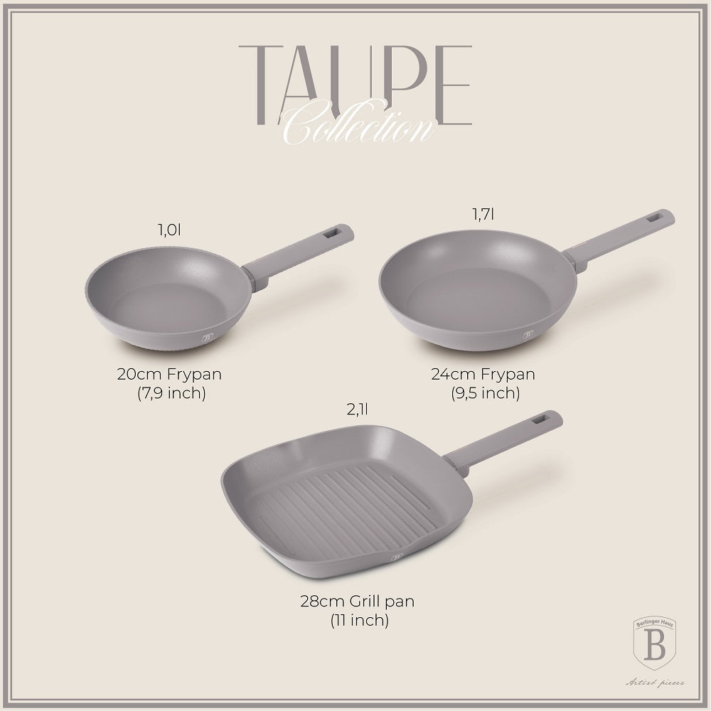 Berlinger Haus Frypan Set 3 Pcs - Taupe