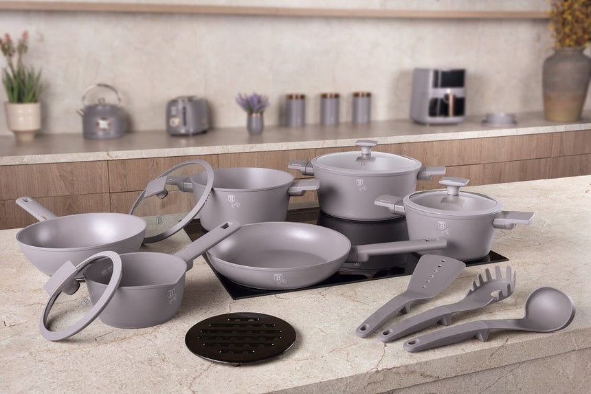 Berlinger Haus Cookware Set 15 Pieces - Taupe