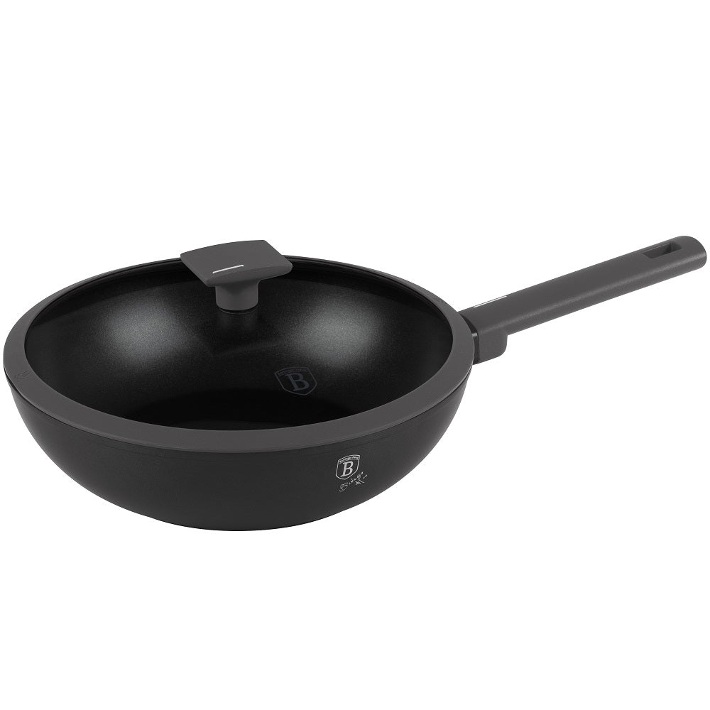 Wok with Lid in Anthracite 28 cm