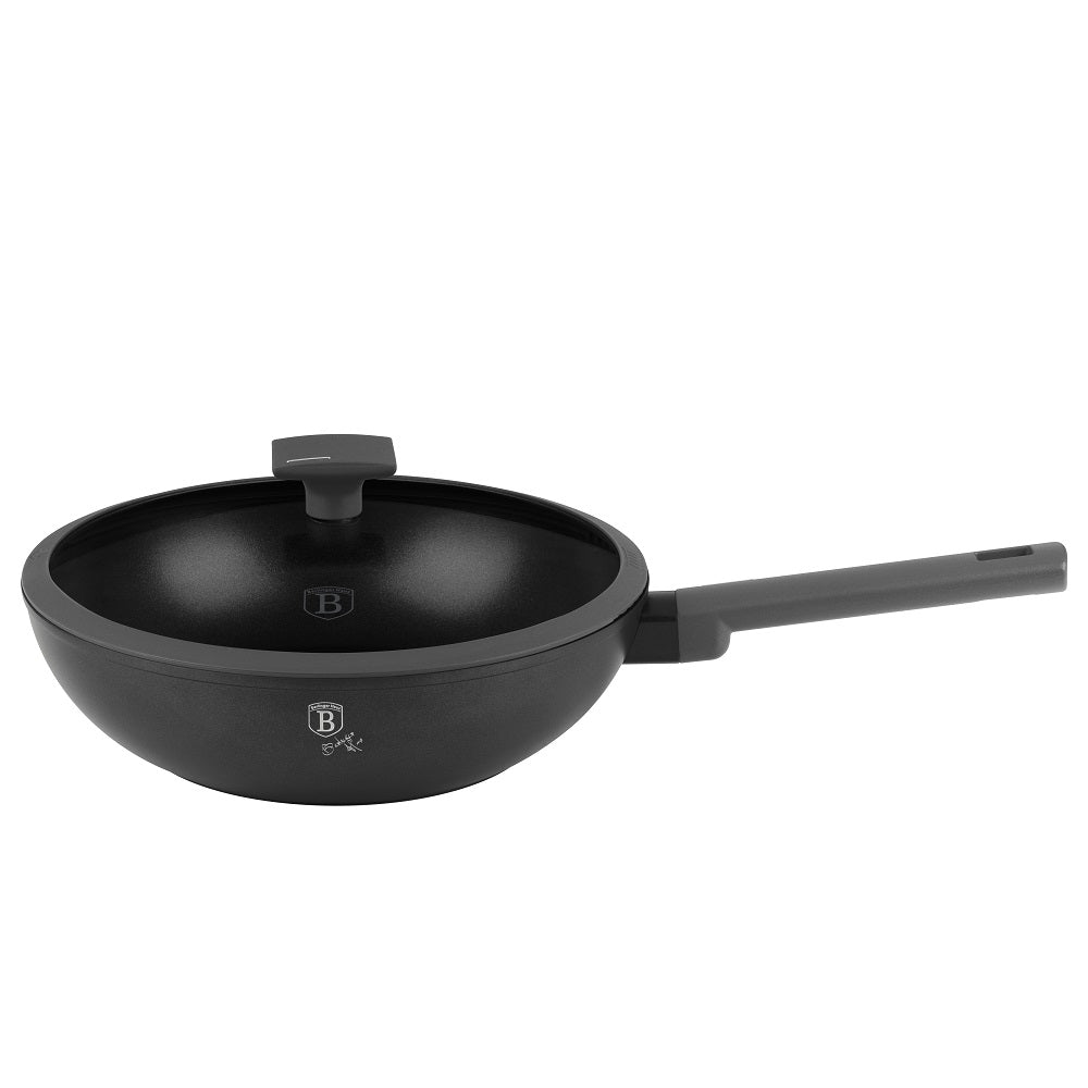 Wok with Lid in Anthracite 28 cm