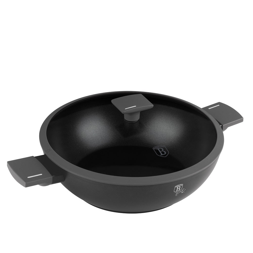 Wok with Lid in Anthracite 30 cm
