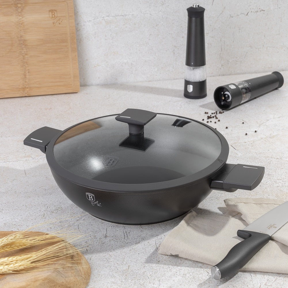 Wok with Lid in Anthracite 30 cm