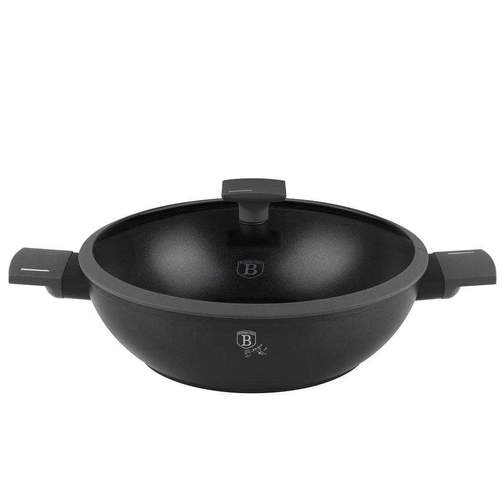 Wok with Lid in Anthracite 30 cm
