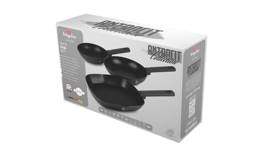 Berlinger Haus Fry Pan Set 3 Piece - Anthracite
