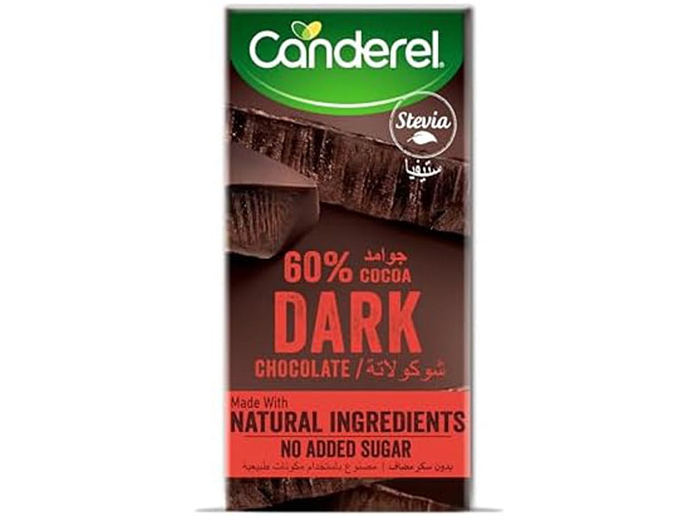 Canderel Dark Chocolate Bar With Stevia 75g