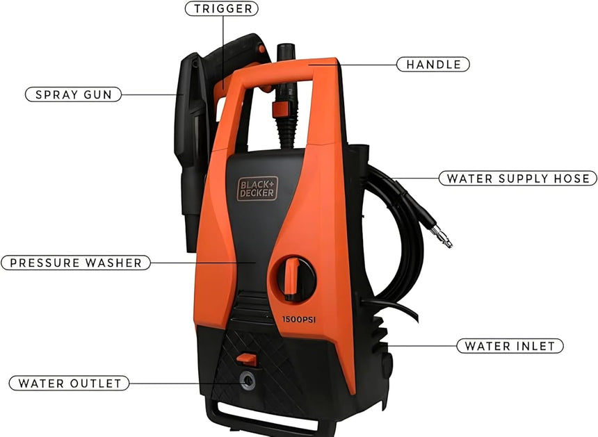 BLACK+DECKER Pressure Washer 105 Bar