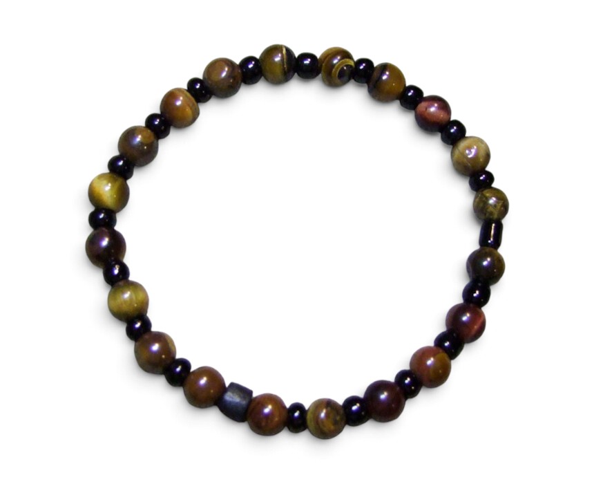 Natural 6mm Brown Tiger's Eye Bracelet