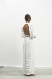 Bruna Wide Open Back White Dress - KIDDING | Kids | Teens | Moms