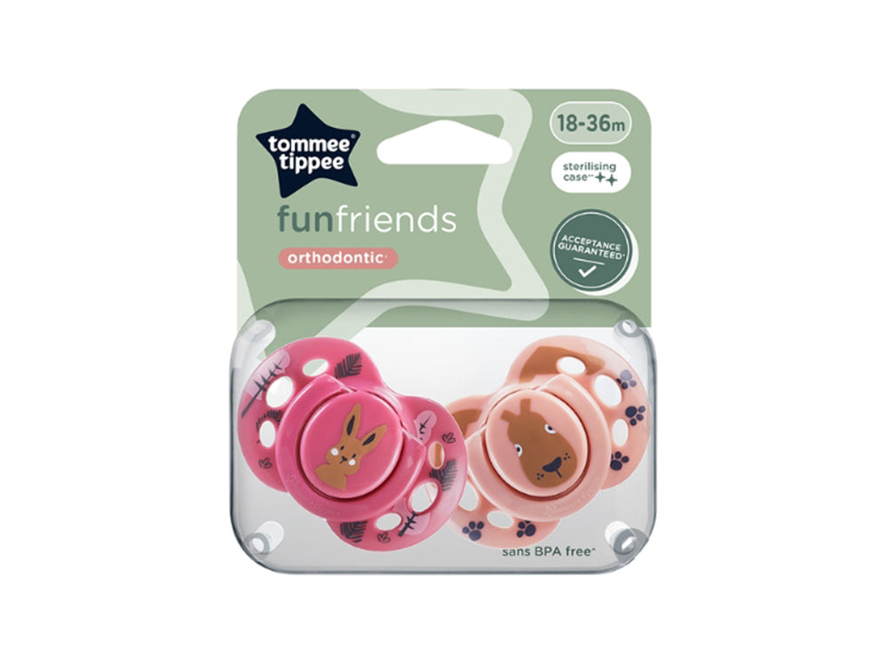 Tommee Tippee Soother Fun Friends Bunny 18-36M 2 Pcs