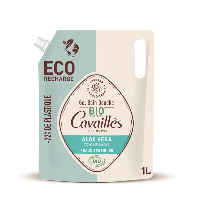 Cavailles Eco Refill Aloe Vera Bath & Shower Gel Cosm Organic