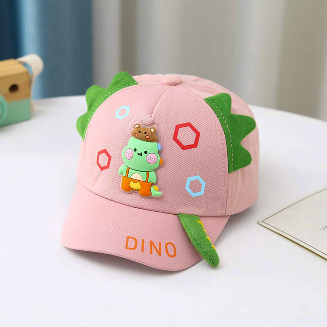 Cute Embossed Dinosaur Hat for Babies & Toddlers (6–24M) Pink 46-49cm