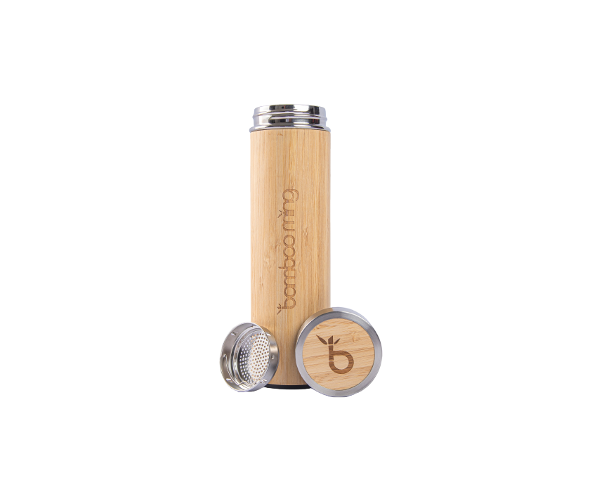 Bamboo Water Bottle with Stainless Lid