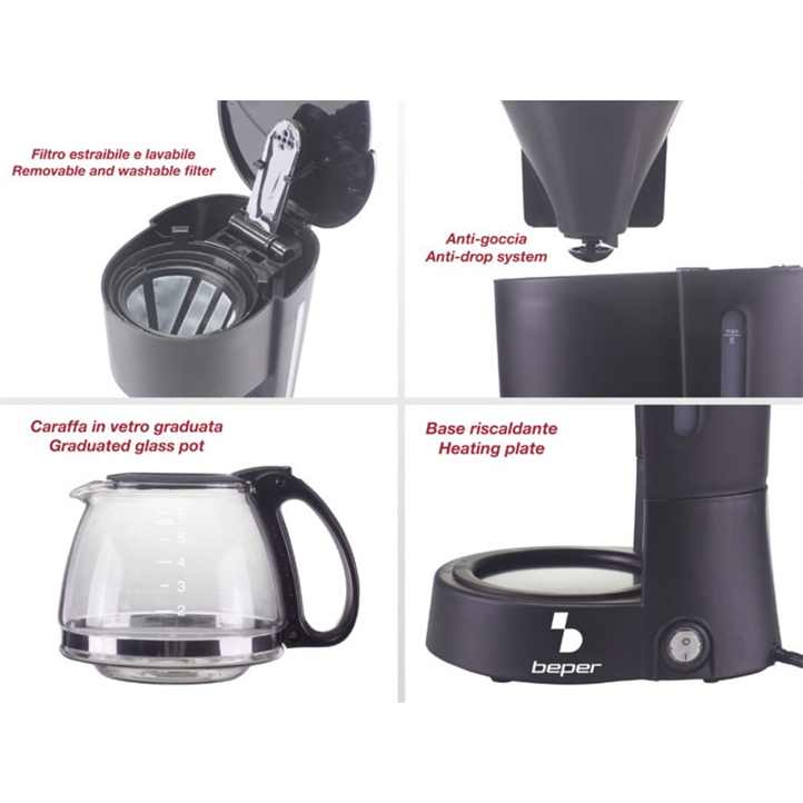 Beper Drip Coffee and Barley Machine 600ML