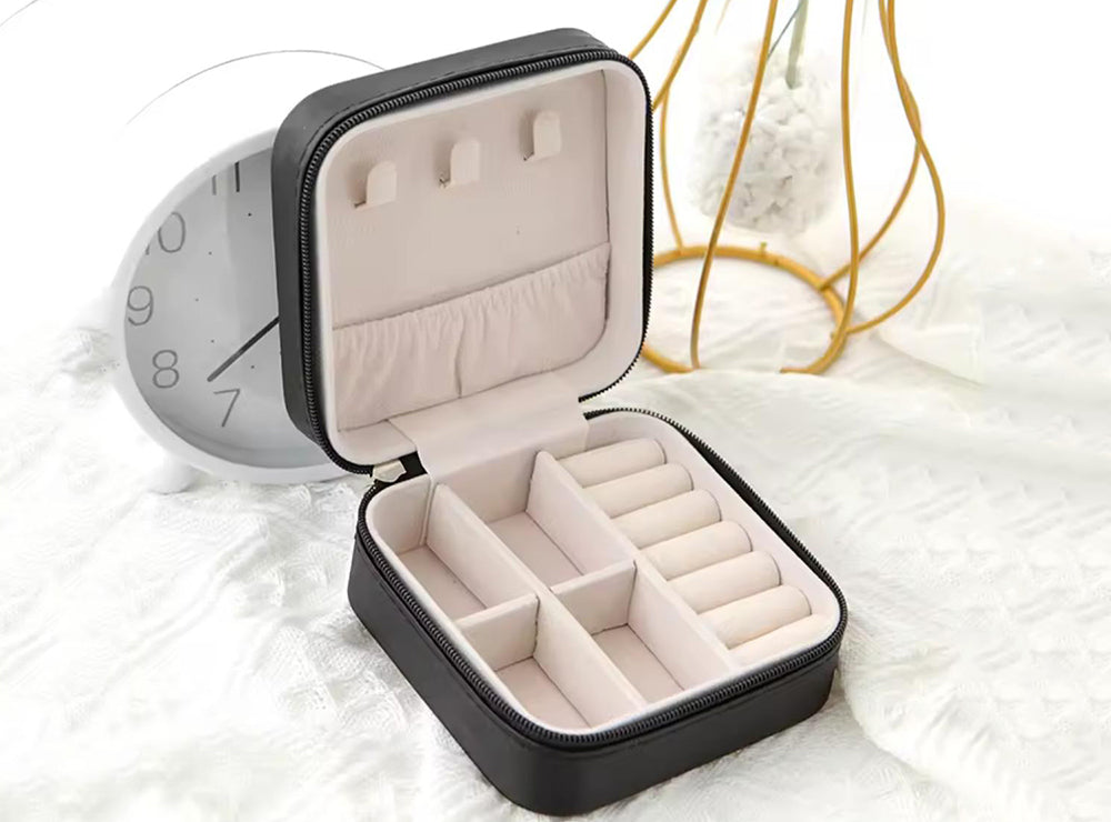 Portable Leather Travel Jewelry Box