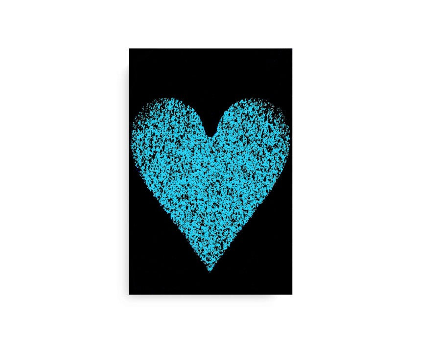 Black And Blue Heart Canvas