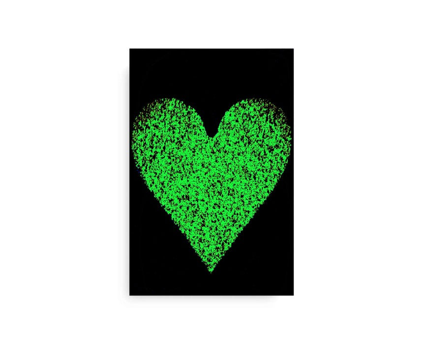 Black And Green Heart Canvas