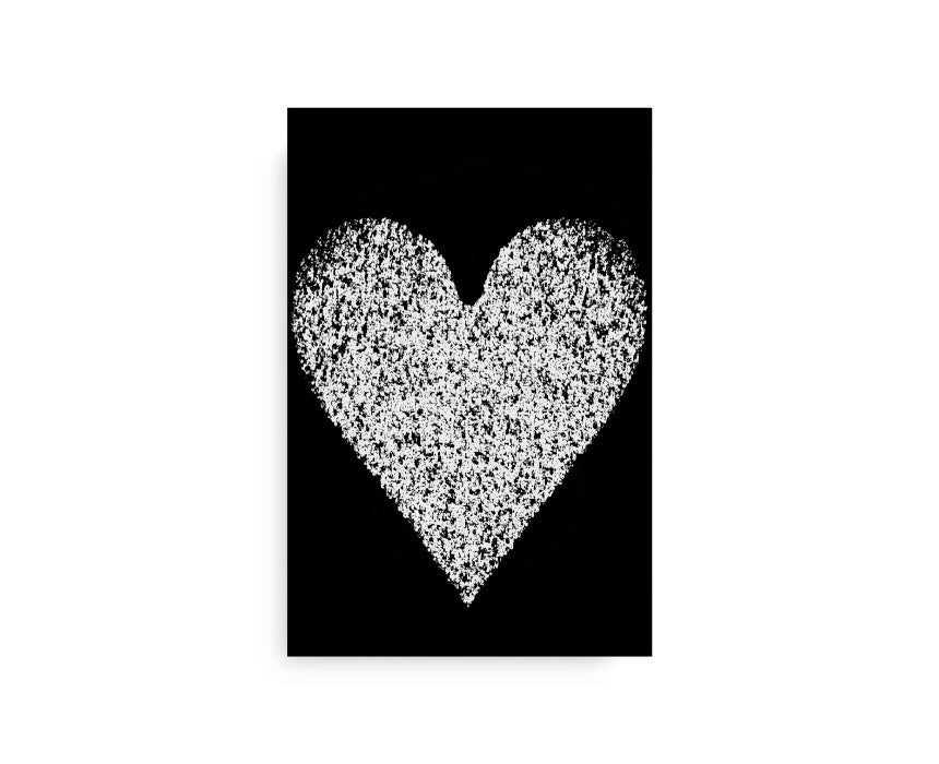 Black And Grey Heart Canvas