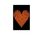 Black And Orange Heart Canvas