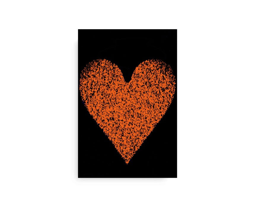 Black And Orange Heart Canvas