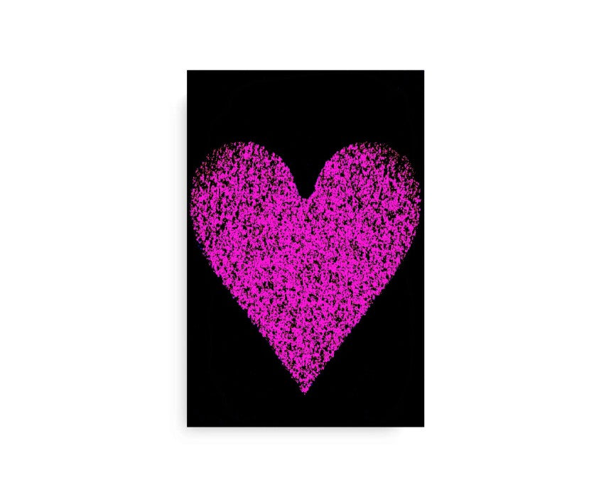Black And Purple Heart Canvas