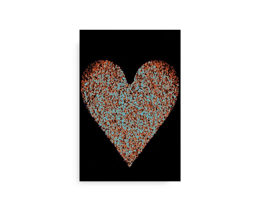 Black, Red And Blue Heart Canvas