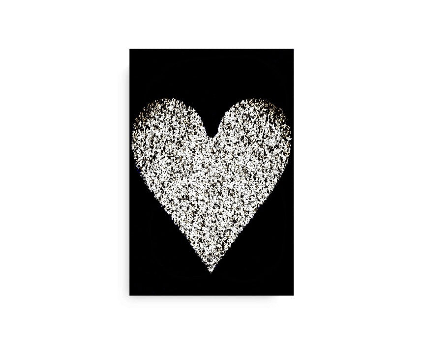 Black And White Heart Canvas