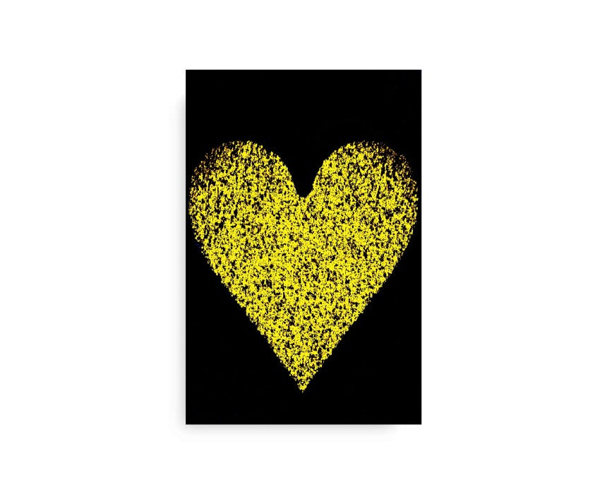 Black And Yellow Heart Canvas