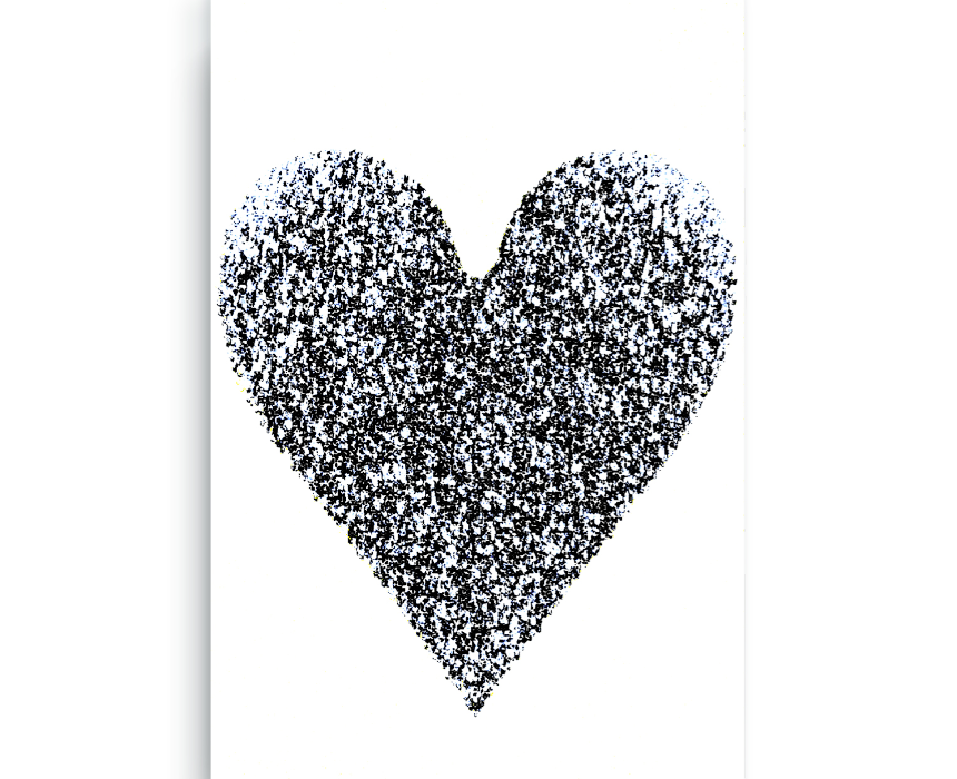 Black Heart Digital Print Canvas