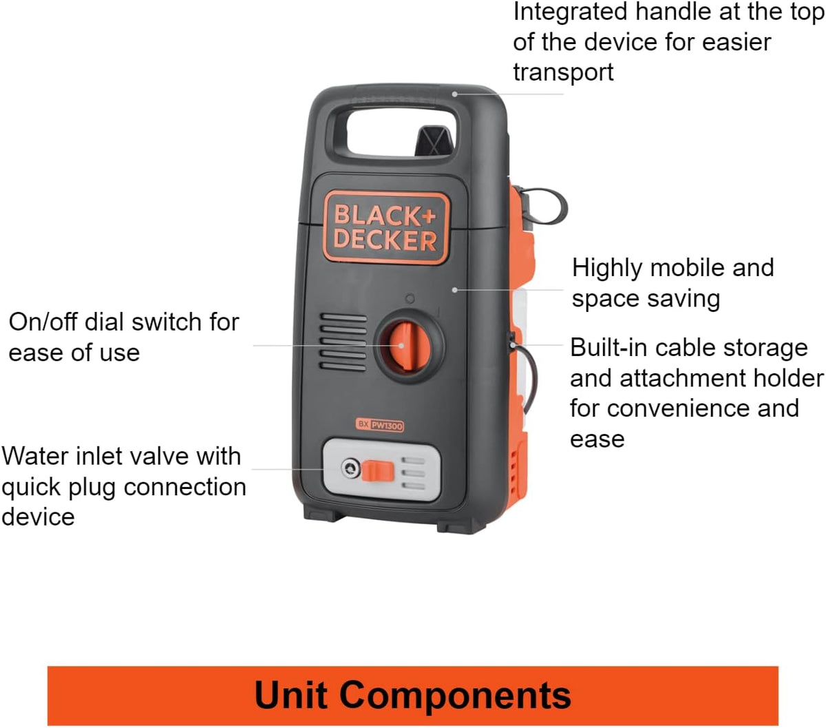 Black + Decker Pressure Washer 100 Bar