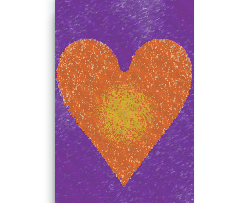 Blood Orange Heart Digital Print Canvas