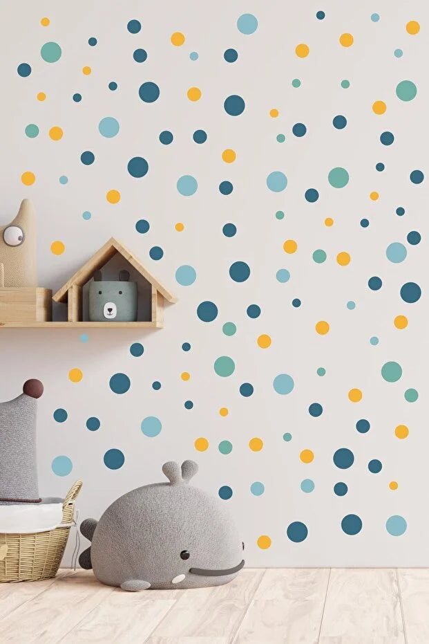 Blue Dots Kids Wall Sticker Set