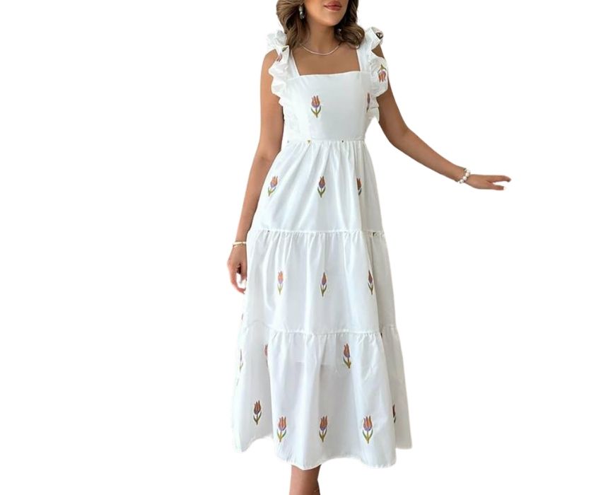 Boho Floral Midi Dress