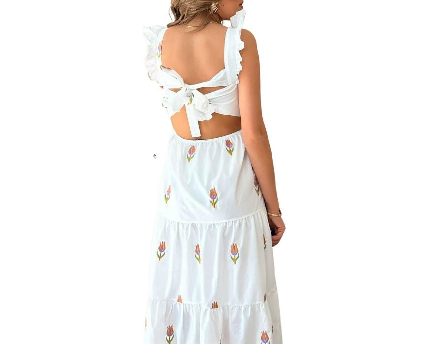 Boho Floral Midi Dress