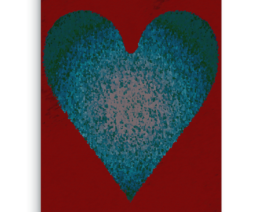 Burgundy Heart Digital Print Canvas