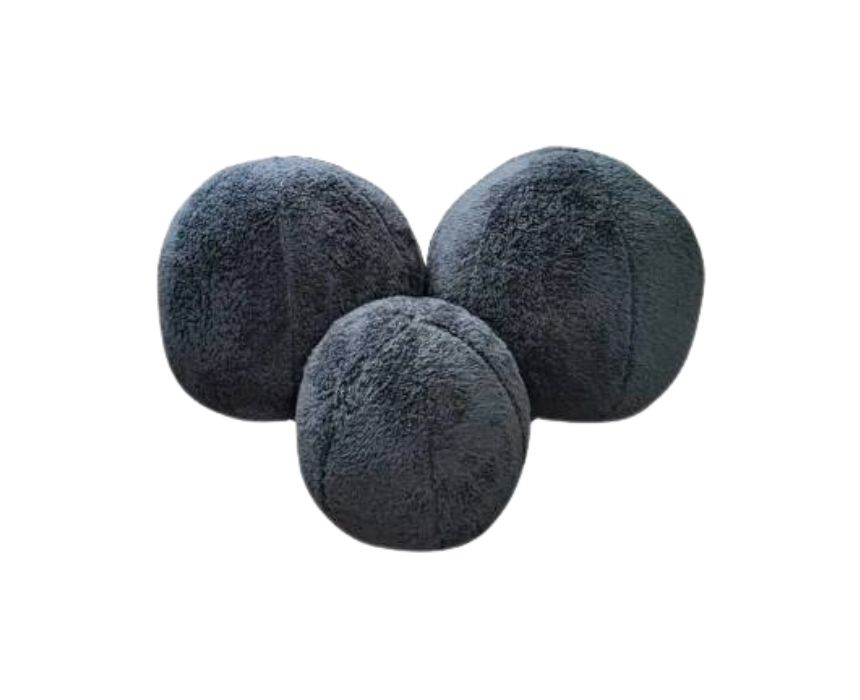 Round Pillows 3 Pcs in Dark Grey