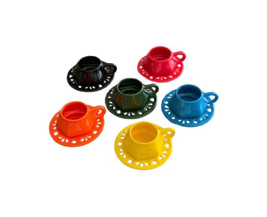Colored Coffee Cups 6 Pcs