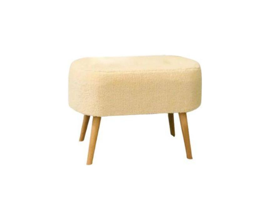 Oval Pouf in Cream