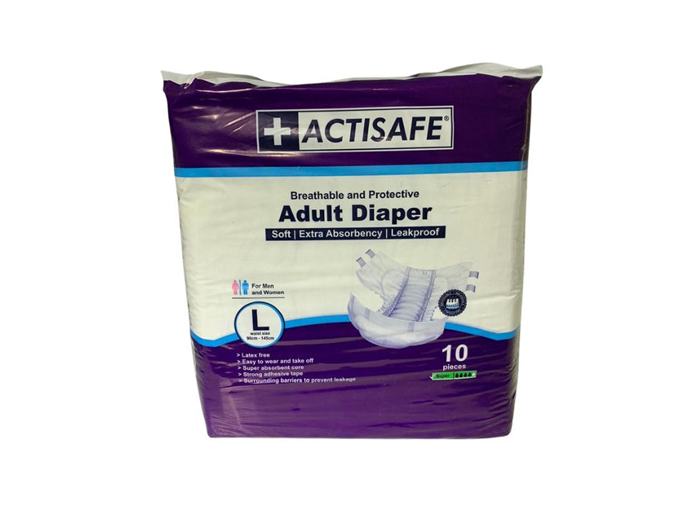 Actisafe Adult Diaper Slip Large 90 to 145 cm 10 Pcs