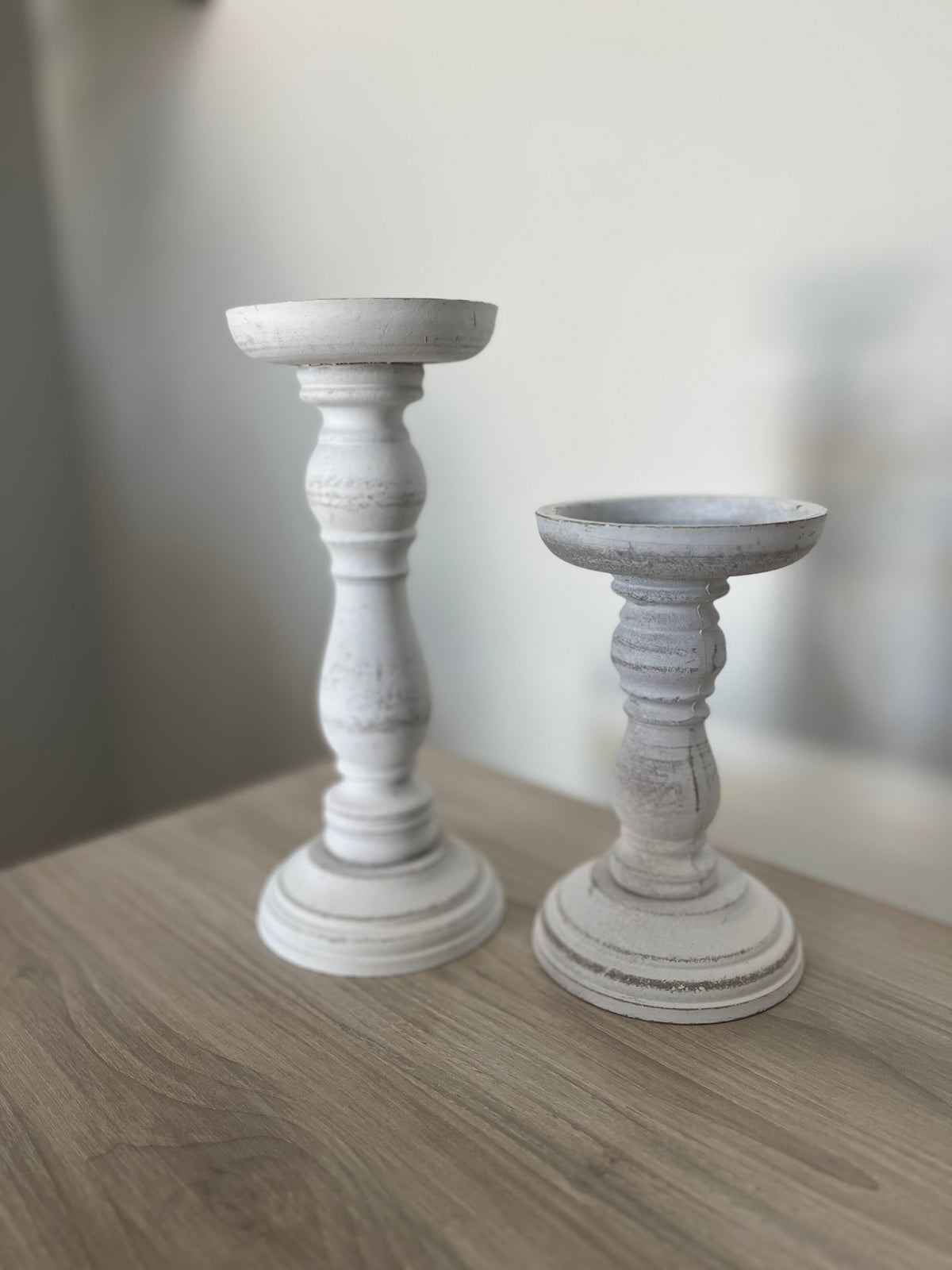 White Vintage Candle holders set